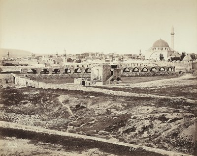 Panoramic View of a Populated Area with a Mosque, in Israel by Félix Bonfils