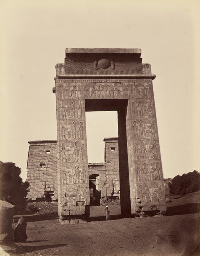 Ptolemaic Propylon and Entrance Gate to the Small Temple [Karnak Thebes] by Félix Bonfils