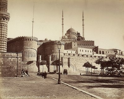 The Bab el-Azab Gate of the Citadel with the Mosque of Muhammad Ali in the Background, Cairo, Egypt by Félix Bonfils