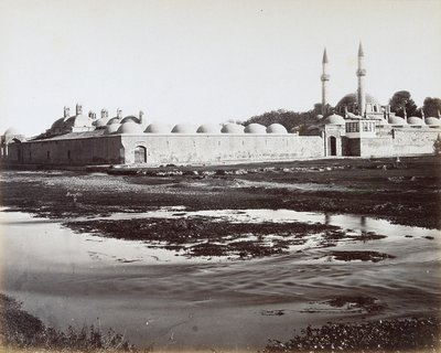 View of the complex of Tekkuyeh Suleimaniyeh, in Damascus, Syria, part of a complex of a madrasa, a mosque and a monastery, directed by the order of Dervishes, to facilitate the stay of the pilgrims on their way to Mecca by Félix Bonfils