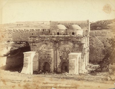 View of the inside of the Golden Gate, in Jerusalem by Félix Bonfils