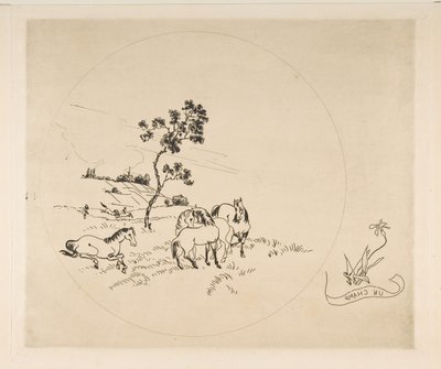 Decoration for a Plate: A Field, 1870 by Felix Bracquemond
