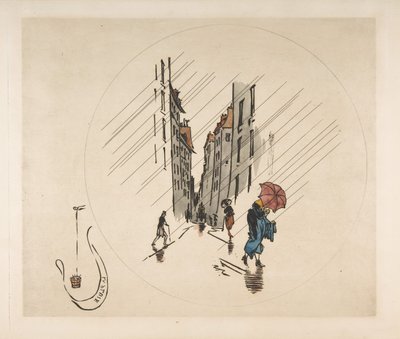Decoration for a Plate: Rain by Felix Bracquemond