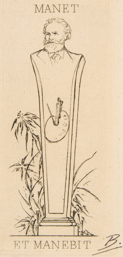 Ex-libris of Manet by Felix Bracquemond