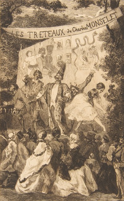 Frontispiece for Les Tréteaux de Monselet by Felix Bracquemond