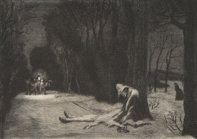 The Death of Matamore Captain Fracasse by Felix Bracquemond