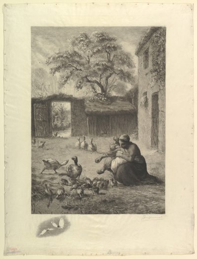 Le Printemps, after a pastel by Millet by Felix Bracquemond