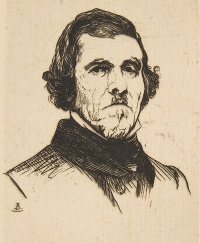 Portrait of Eugène Delacroix by Felix Bracquemond