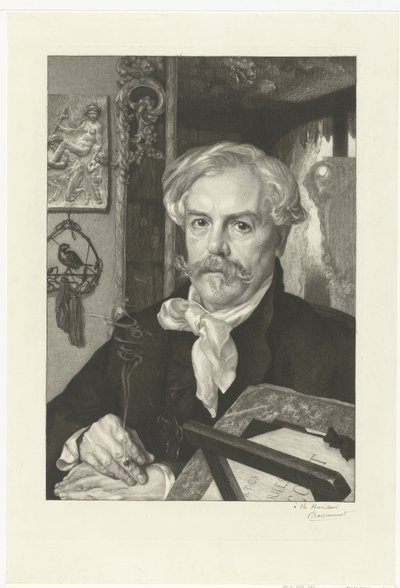 Portrait of Author Edmond de Goncourt by Felix Bracquemond