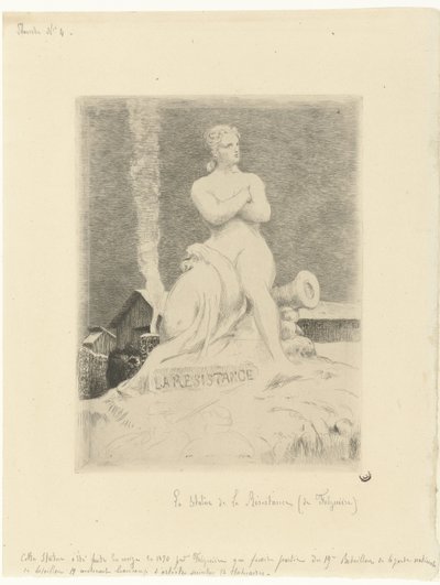 Statue La Résistance by Alexandre Falguière and Soldiers During the Siege of Paris by Felix Bracquemond