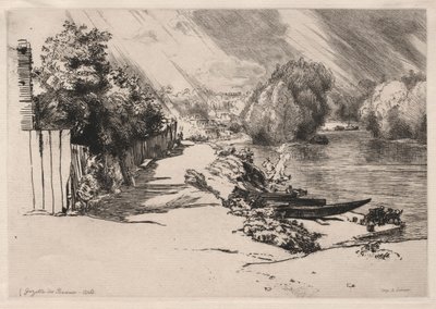 The Seine at Bas-Meudon with the Seguin and Mottiaux Islands by Felix Bracquemond