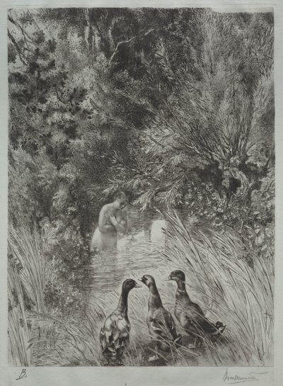 The Surprised Ducks by Felix Bracquemond