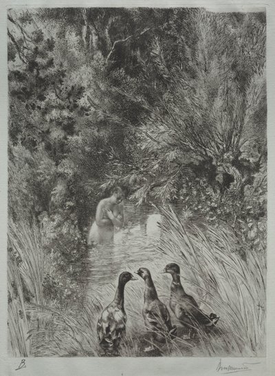 The Surprised Ducks by Felix Bracquemond