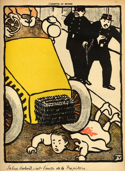 A Police Car Runs Over a Little Girl by Felix Edouard Vallotton