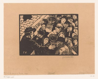 Agent Holding Back a Crowd by Felix Edouard Vallotton