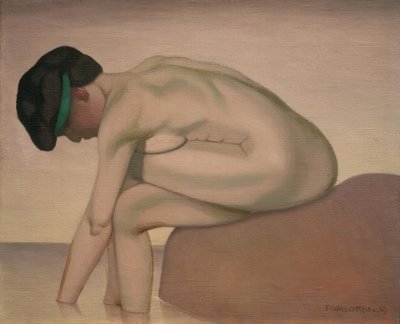 Seated Bather in Profile on a Rock by Felix Edouard Vallotton