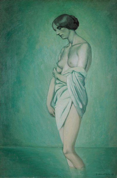 Bather in Profile, Effect of Green and Pink by Felix Edouard Vallotton