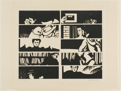 Cancellation Sheet, Fragments of Ten Woodblocks from Intimacies by Felix Edouard Vallotton