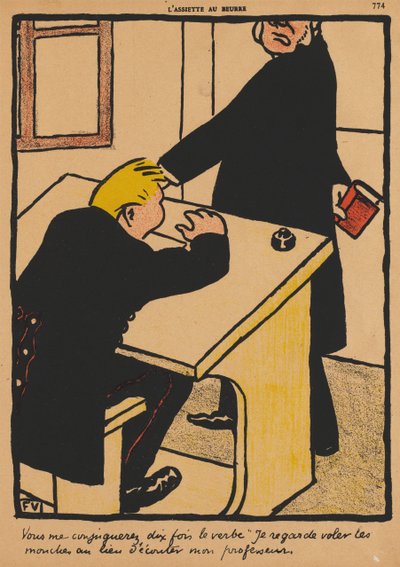 Crimes and Punishments XVII, 774: You Shall Conjugate, 1871 by Felix Edouard Vallotton