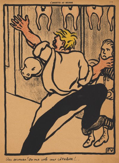 Crimes and Punishments XX: Help! My Cutlets Being Stolen! by Felix Edouard Vallotton