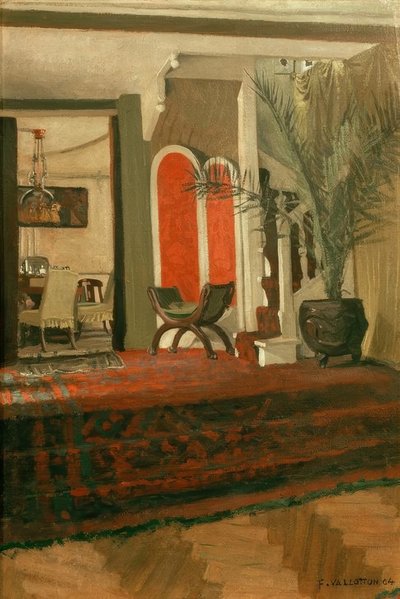 Interior, Living Room with Staircase and Dining Room in the Background by Felix Edouard Vallotton