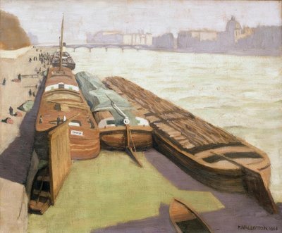 The Barges, Banks of the Seine by Felix Edouard Vallotton