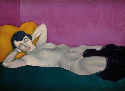Reclining Woman in Front of Purple Background. 1924 by Felix Edouard Vallotton
