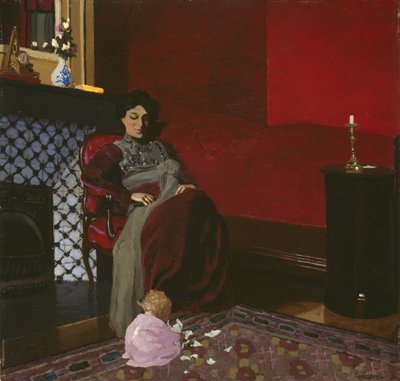 Madame Vallotton and Her Niece, Germaine Aghion by Felix Edouard Vallotton