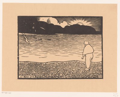 Man at Sunset by the Sea by Felix Edouard Vallotton