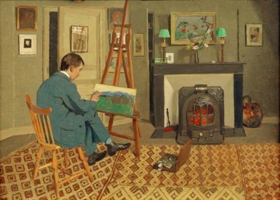 Max Rodrigues-Henriques in the Studio of His Father-in-Law by Felix Edouard Vallotton