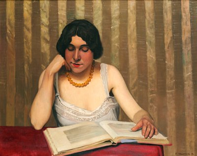 Reader with a Yellow Necklace by Felix Edouard Vallotton