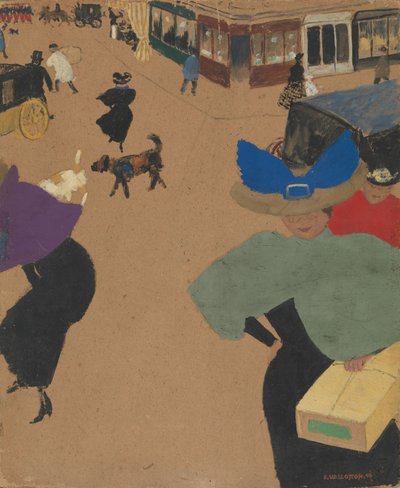 Street Scene in Paris by Felix Edouard Vallotton