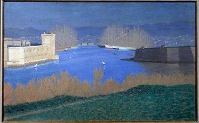 View of the Port of Marseille by Felix Edouard Vallotton