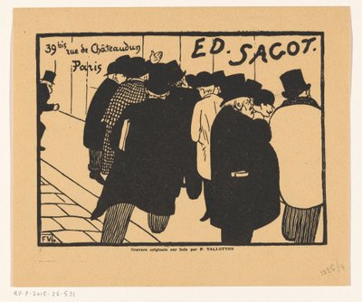 Business Card of Print Dealer Edmond Sagot in Paris by Felix Edouard Vallotton
