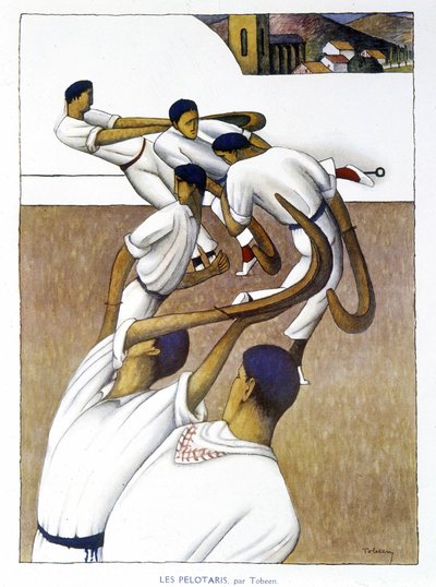 Basque ball - the pelotaris by Tobeen by Felix Elie Tobeen
