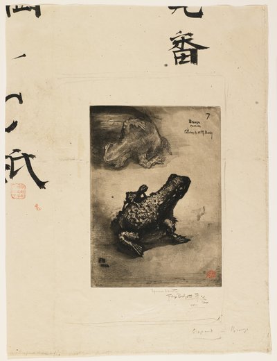 Bronze Frog Inkwell by Felix Hilaire Buhot