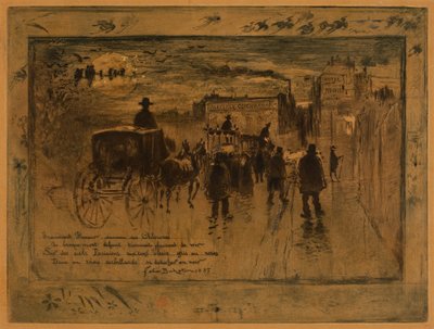 Funeral Procession on the Boulevard de Clichy by Felix Hilaire Buhot