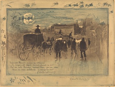 Funeral Procession on the Boulevard de Clichy by Felix Hilaire Buhot