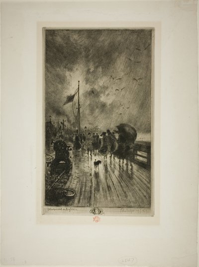 Disembarkation in England by Felix Hilaire Buhot