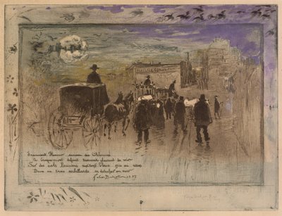 Funeral Procession on the Boulevard de Clichy by Felix Hilaire Buhot