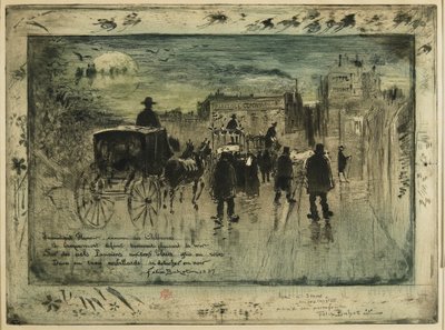 Funeral Procession on the Boulevard de Clichy by Felix Hilaire Buhot