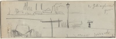 Gillingham Pier, London by Felix Hilaire Buhot