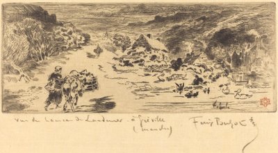 The Entrance of Landemer (Hague) by Felix Hilaire Buhot