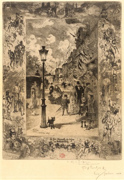 National Holiday on the Boulevard de Clichy by Felix Hilaire Buhot