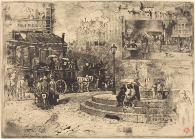 Place Pigalle in 1878 by Felix Hilaire Buhot