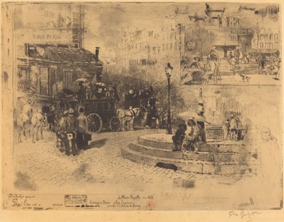 La Place Pigalle en 1878 by Felix Hilaire Buhot