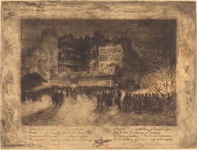 The Place des Martyrs and the Jailhouse by Felix Hilaire Buhot