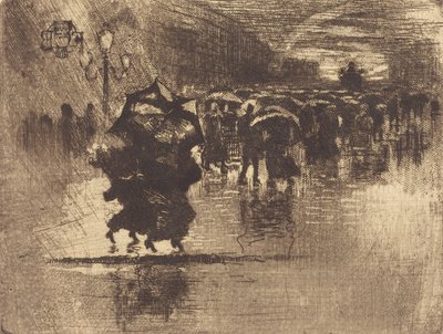 The Burial - Small Plate (Le Petit Enterrement) by Felix Hilaire Buhot