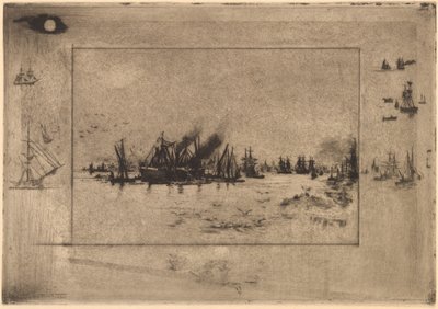 The Port with Seagulls by Felix Hilaire Buhot