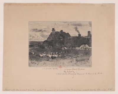Small Thatched Cottages, 1878 by Felix Hilaire Buhot